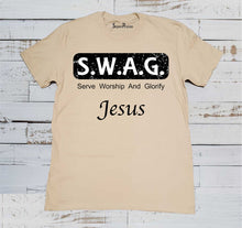 SWAG Serve Worship Slogan T Shirt