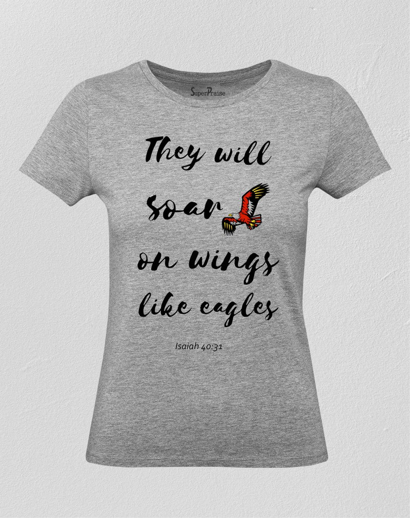 Christian Women Jesus T Shirt Soar On Wings Isaiah