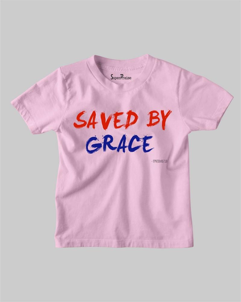 Saved By Grace Jesus Christ God's Love Christian Kids T Shirt