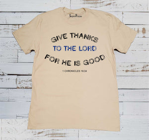 Thanks To the Lord Christian Beige T Shirt