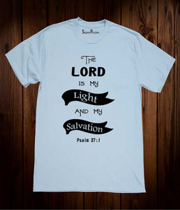 The Lord is My Light And My Salvation Christian Christ Men's Sky Blue T Shirt