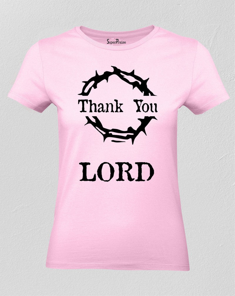 Christian Women T Shirt Thank You Lord Cross Tee
