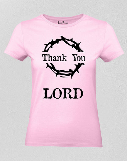 Christian Women T Shirt Thank You Lord Cross Tee