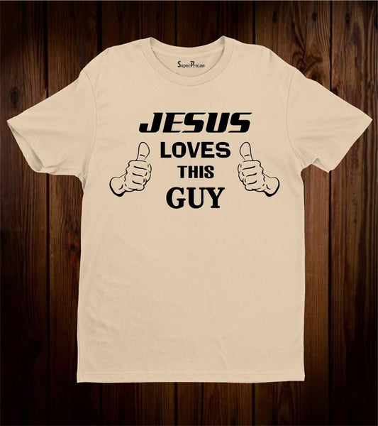 Thumb up Jesus Loves This Guy Faith Bible Christian T Shirt