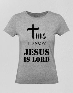 Christian Women T Shirt Jesus Is Lord Cross