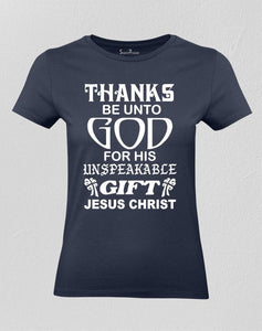 Christian Women T shirt Thanks to Gods Gift 