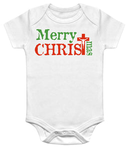 Merry Christmas Jesus Christ Christian Baby Bodysuit