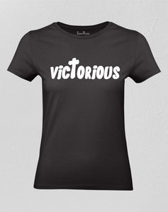 Christian Women T Shirt Victorious Cross Slogan