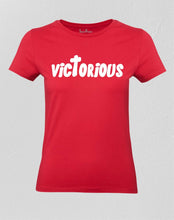 Christian Women T Shirt Victorious Cross Slogan