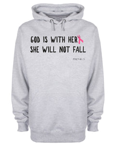 God Is With Her She Will Not Fall Hoodie Christian Sweatshirt