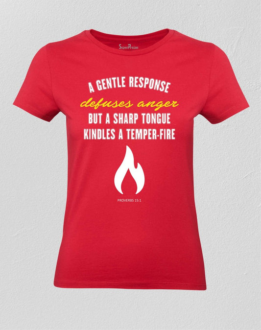 Christian Women T shirt Sharp Tongue Kindles Fire