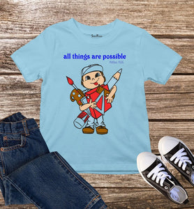 All things are Possible Matthew Kids T Shirt