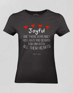 Christian Women T shirt Joyful All Their Hearts