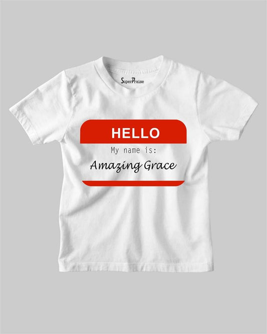 Amazing Grace Lyrics Kids T Shirt