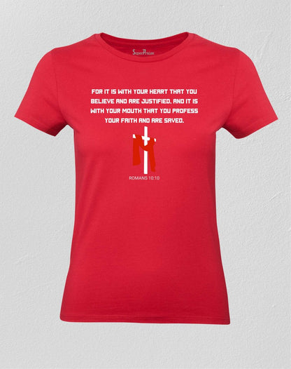 Christian Women T Shirt Who Believes In God 