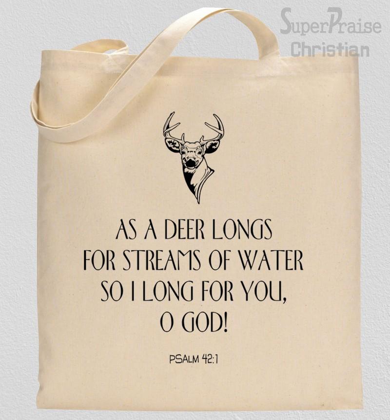As the deer longs for running streams Tote Bag
