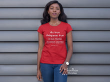 Christian Women T shirt As Iron Sharpens Iron Red Tee