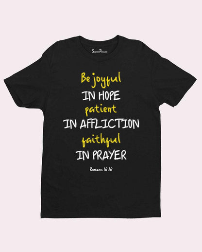 Christian pastor gifts T shirt Be Joyful Patient Faithful 