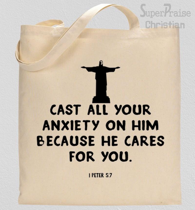 Cast All Your Anxiety On Him Tote Bag 