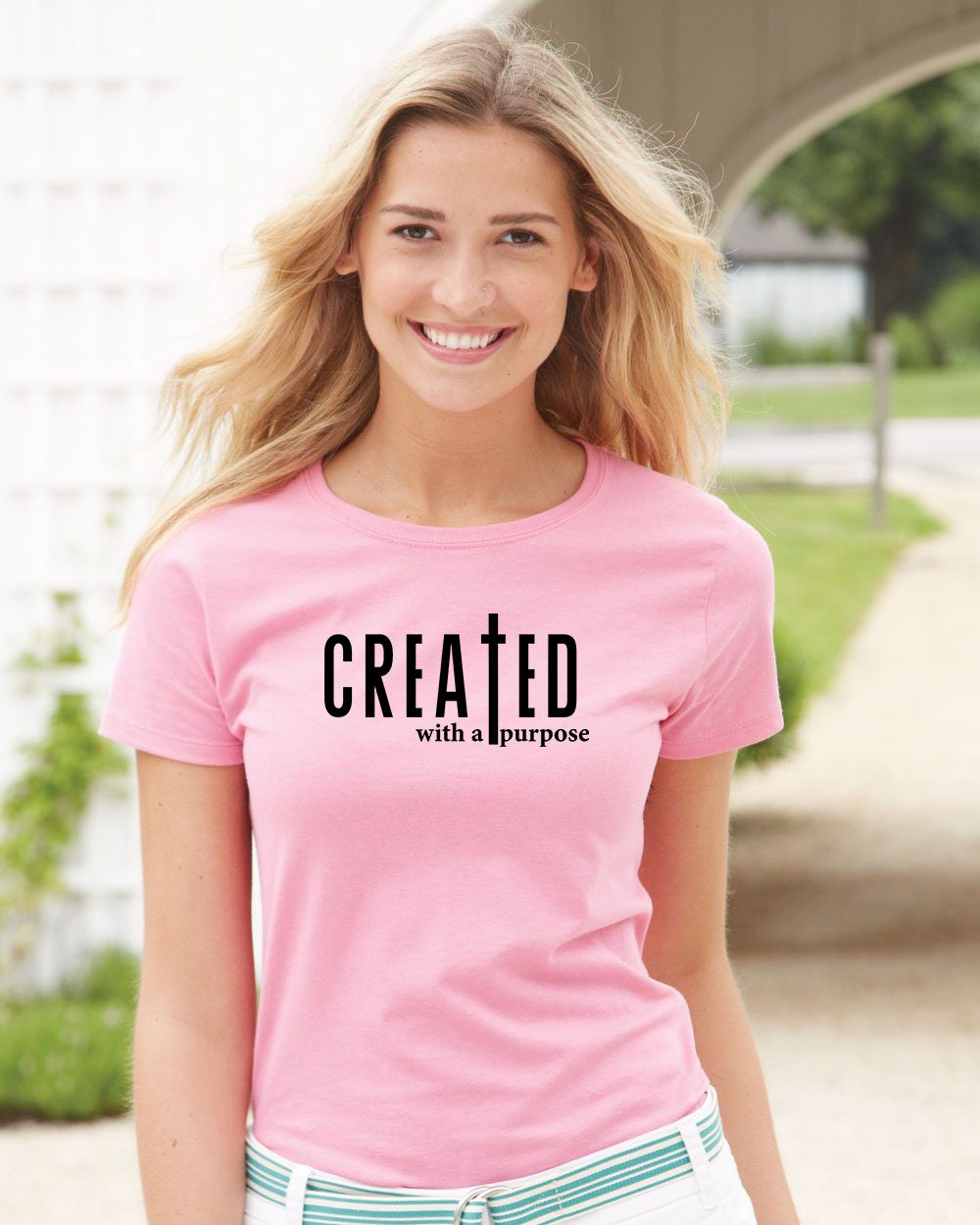 Created With a Purpose Jesus Christian Bible Verse Faith T-Shirt