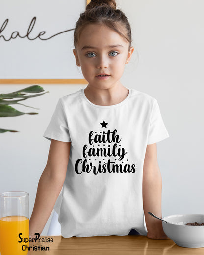 Faith Family Christmas Kids T Shirt