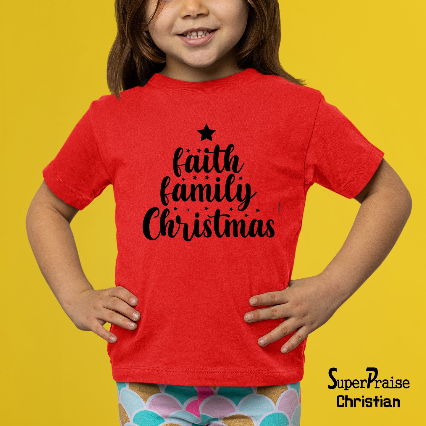 Faith Family Christmas Kids T Shirt