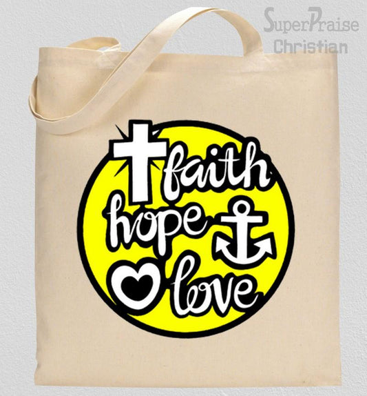 Faith hope Love Cross Tote Bag