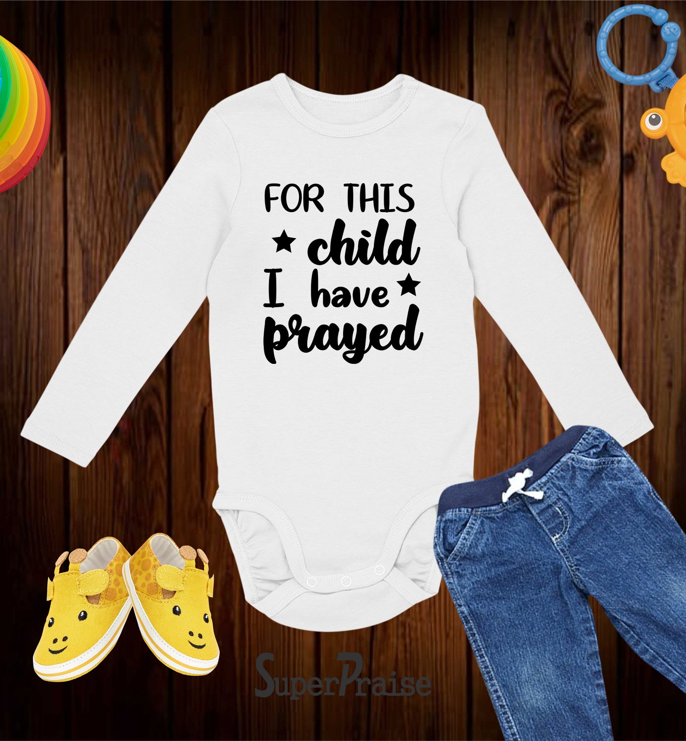 For This Child I Have Prayed Baby Shower Costume Bodysuit
