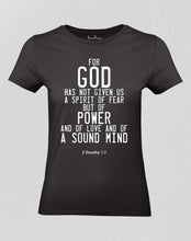 Christian Women T shirt Power Of Love & A Sound Mind Bible