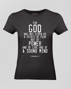 Christian Women T shirt Power Of Love & A Sound Mind Bible