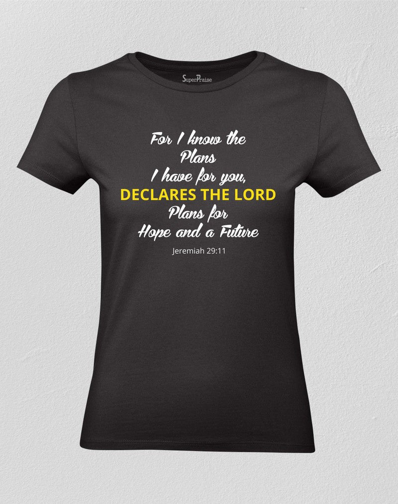 Christian Women T shirt Plans for Hope & A Future Jeremiah Bible
