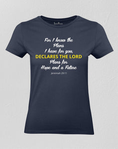 Christian Women T shirt Plans for Hope & A Future Jeremiah Bible