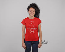 Christian Women T shirt Nothing In All Creation Can Separate Us From God's Red tee tshirt