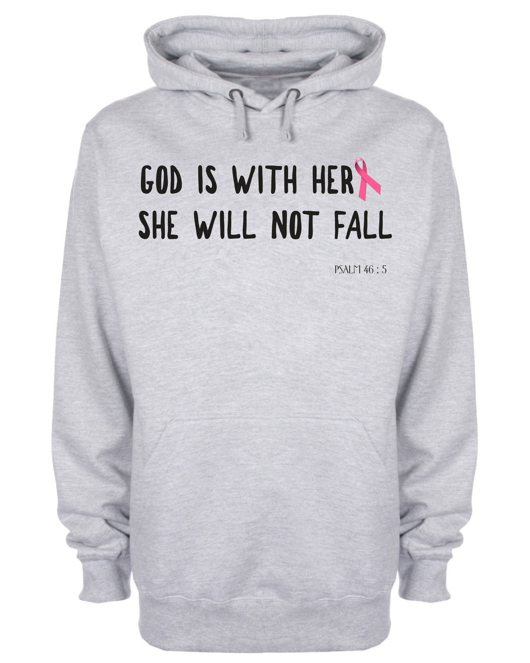 God Is With Her She Will Not Fall Hoodie Jesus Christ Religious Sweatshirt