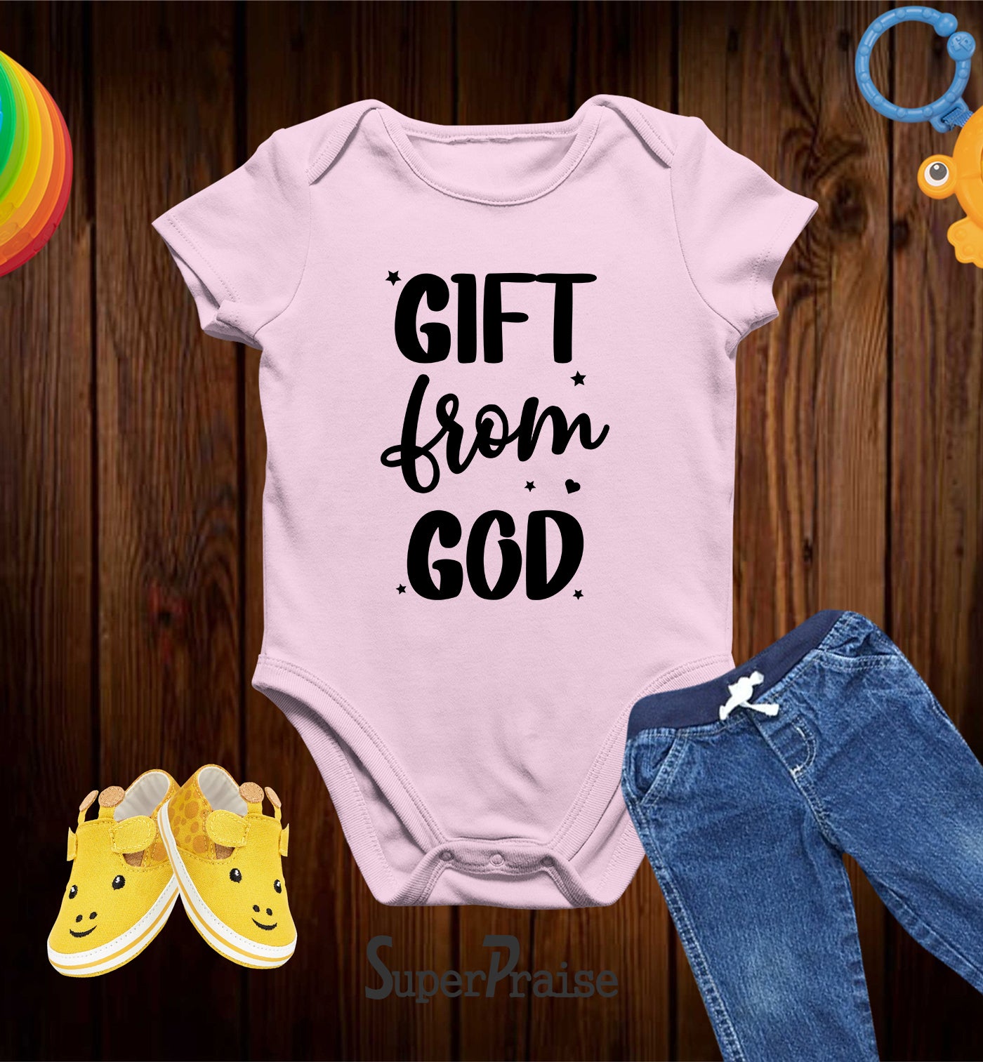Gift From God Christian Faith Bible Verse Baby Bodysuit