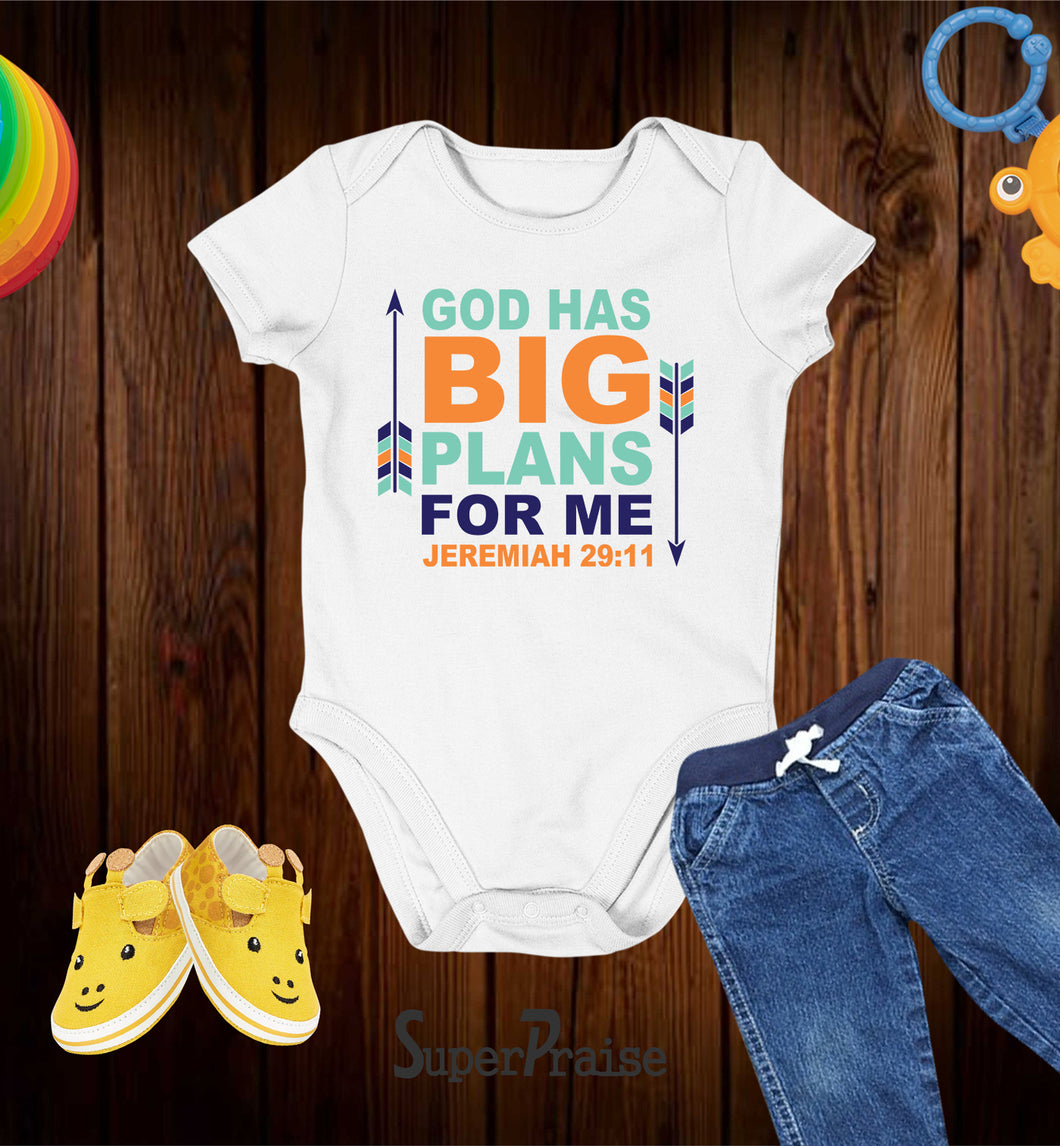 God Has Big Plans For Me Jeremiah 29:11 Bible Verse Baby Bodysuit