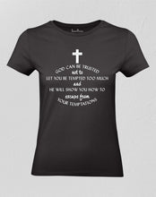 Christian Women T shirt God Can Be Trusted Escape Black tee