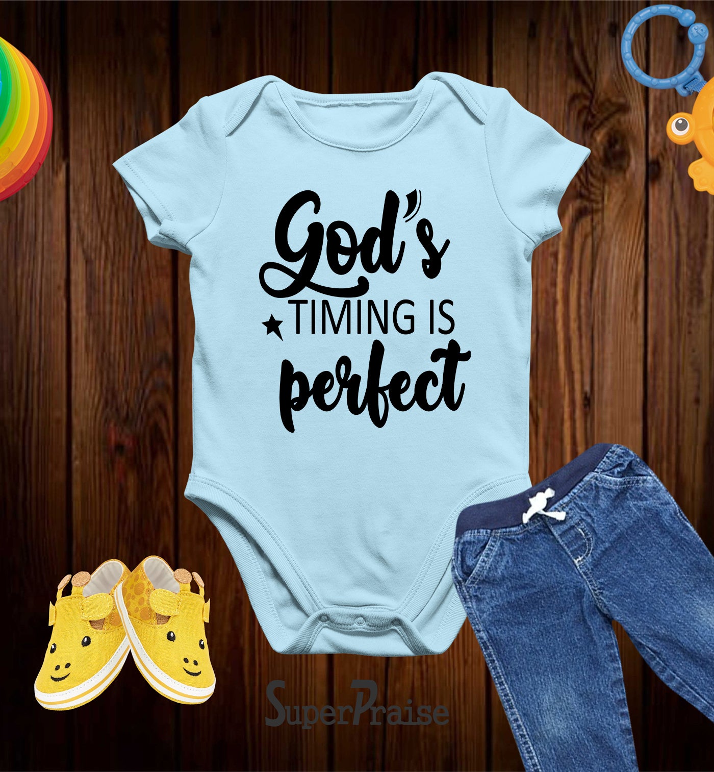 God's Timing Is Perfect Christian Bible Verse Baby Bodysuit