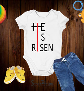 He Is Risen Christian Baby Bodysuit