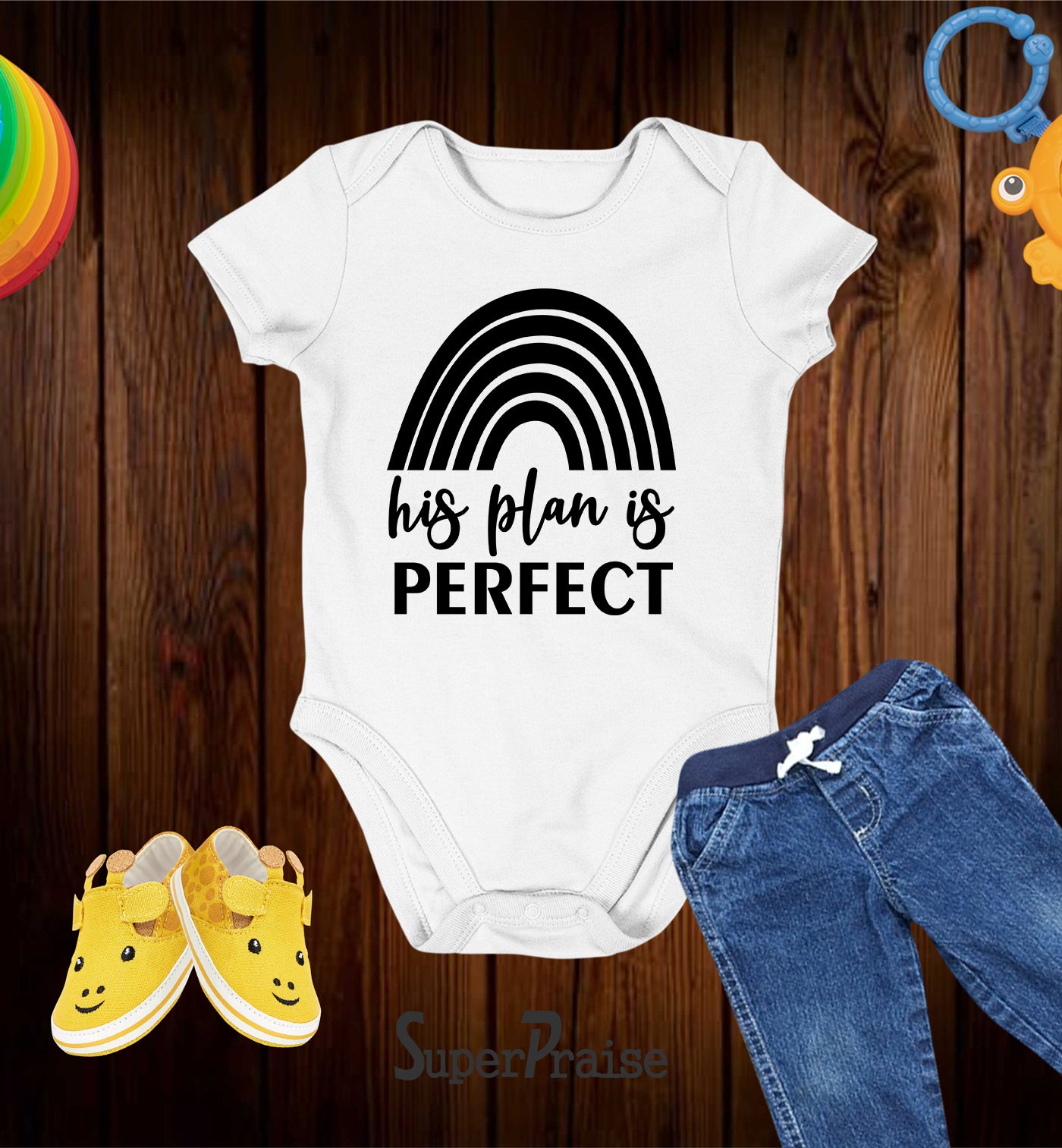 His Plan Is Perfect Rainbow Baby Bodysuit
