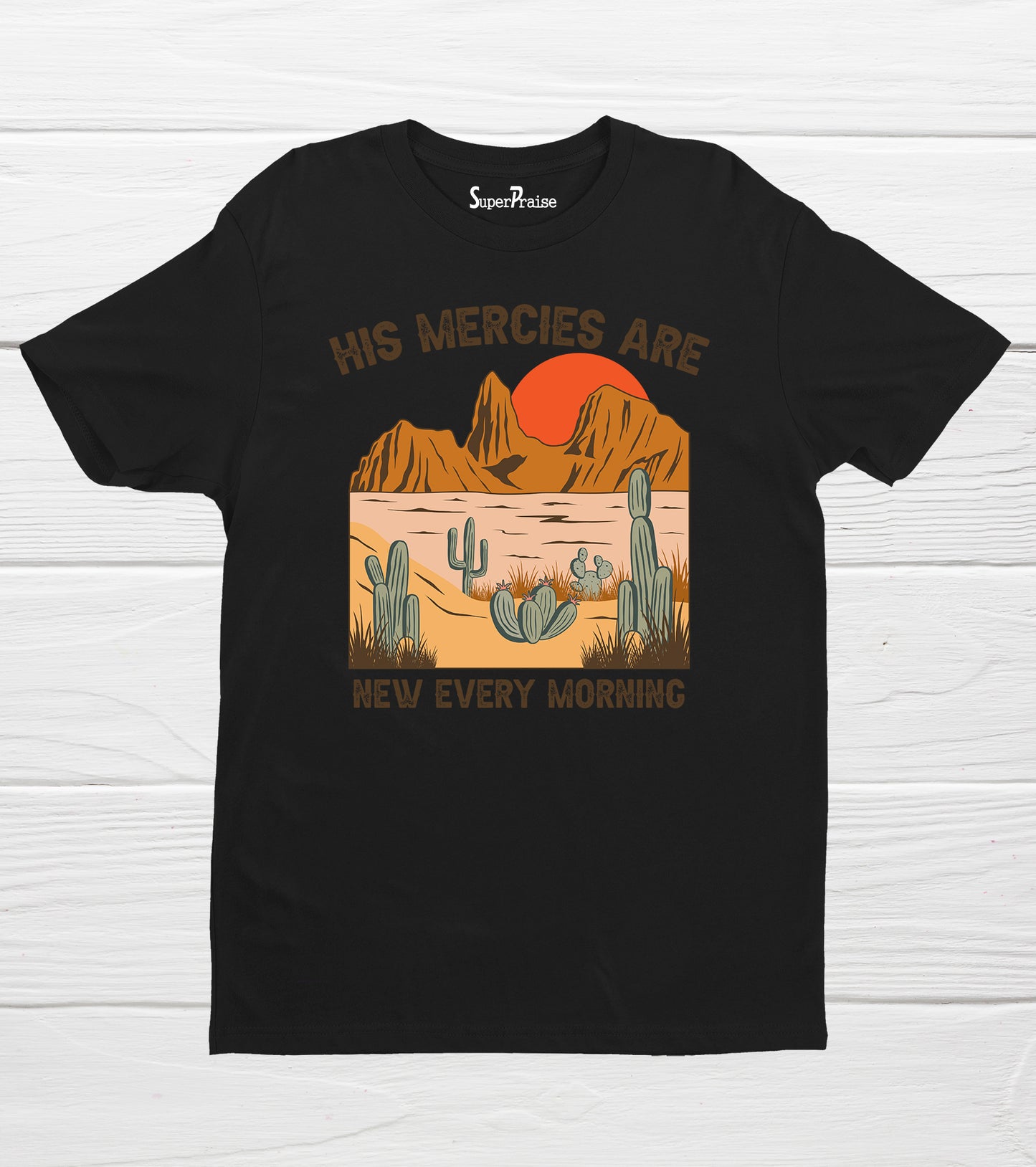 His Mercies Are New Every Morning Christian Bible Verse Faith T-Shirt