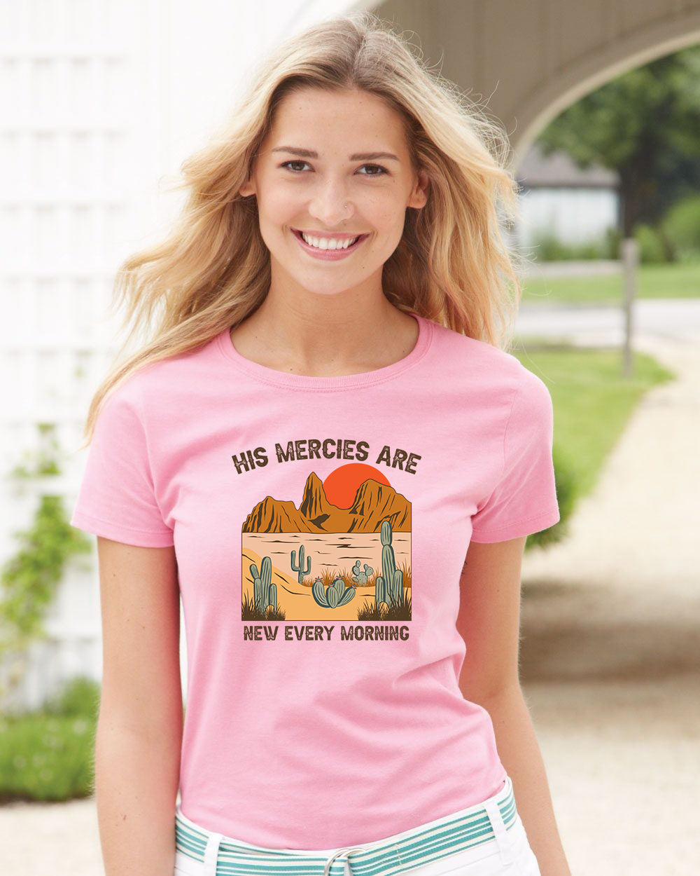 His Mercies Are New Every Morning Christian Bible Verse Faith T-Shirt
