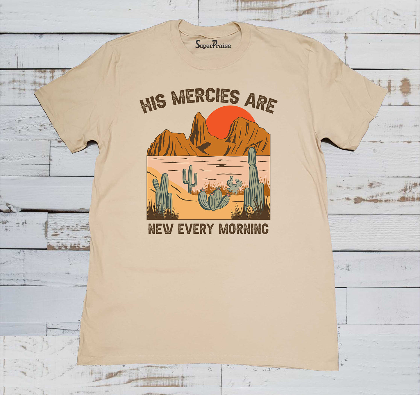 His Mercies Are New Every Morning Christian Bible Verse Faith T-Shirt
