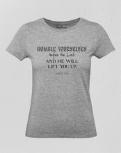 Christian Women T Shirt Humble Yourselves Grey tee