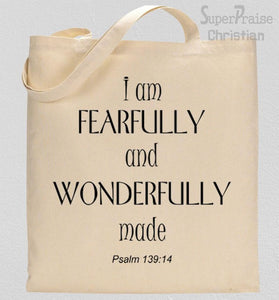 I Am fearfully And Wonderfully Made Tote Bag