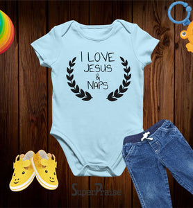 I Love Jesus And Naps Christian Faith Baby Bodysuit