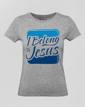 Christian Women T Shirt I Belong To Jesus Grey tee