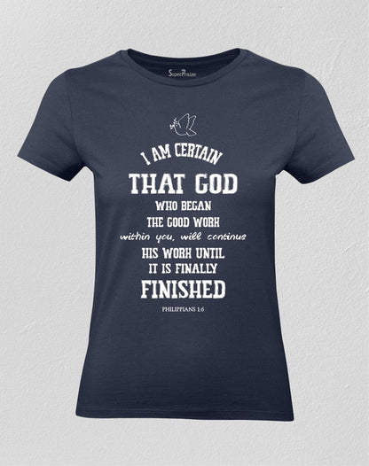 Christian Women T shirt I Am Certain Bible Passage 