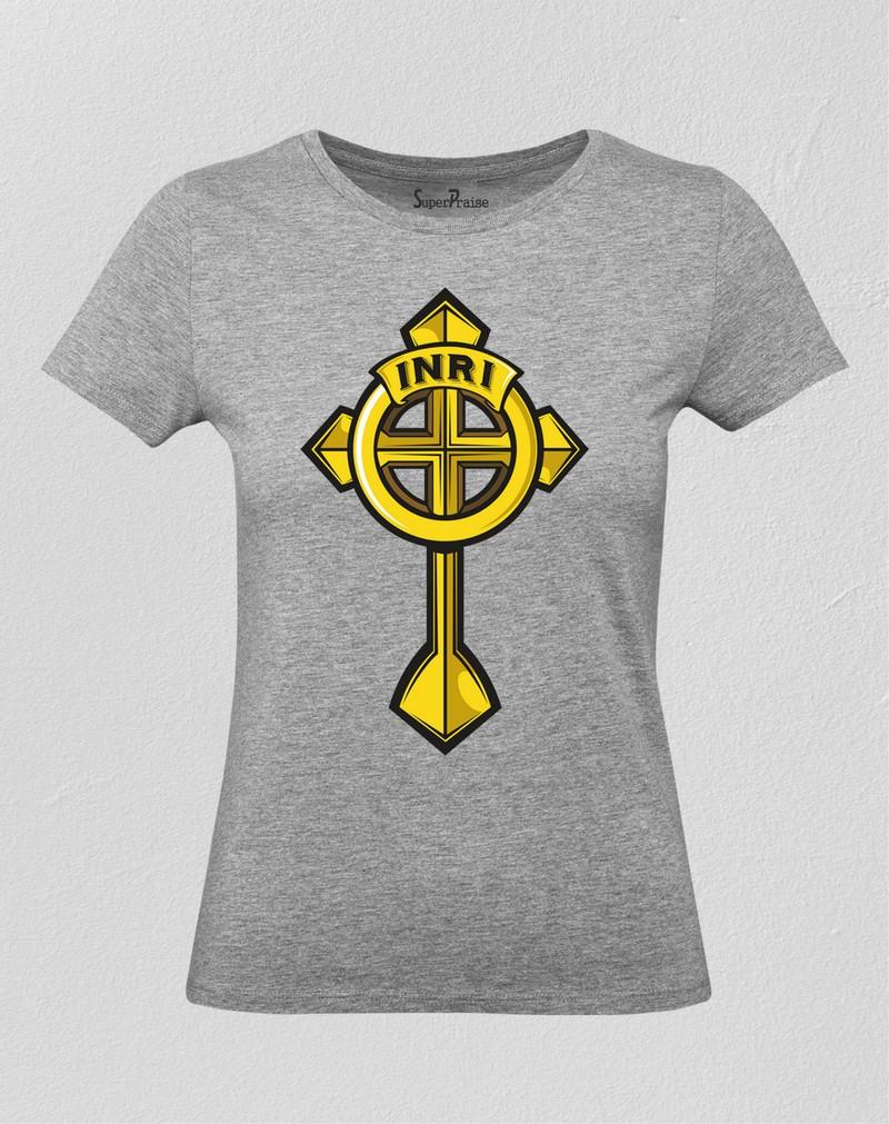 INRI Cross Christian Women T Shirt
