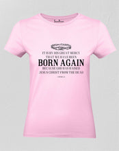 Christian Women T Shirt His Great Mercy Holy Pink tee